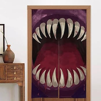 Amazon.com: Big Mouth Monster Noren Door Curtain, Scary Devil